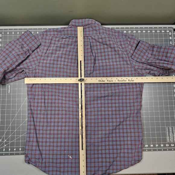 Polo Ralph Lauren Shirt Large Blue Red Tartan Plaid Preppy Academia Ivy League - Picture 8 of 11
